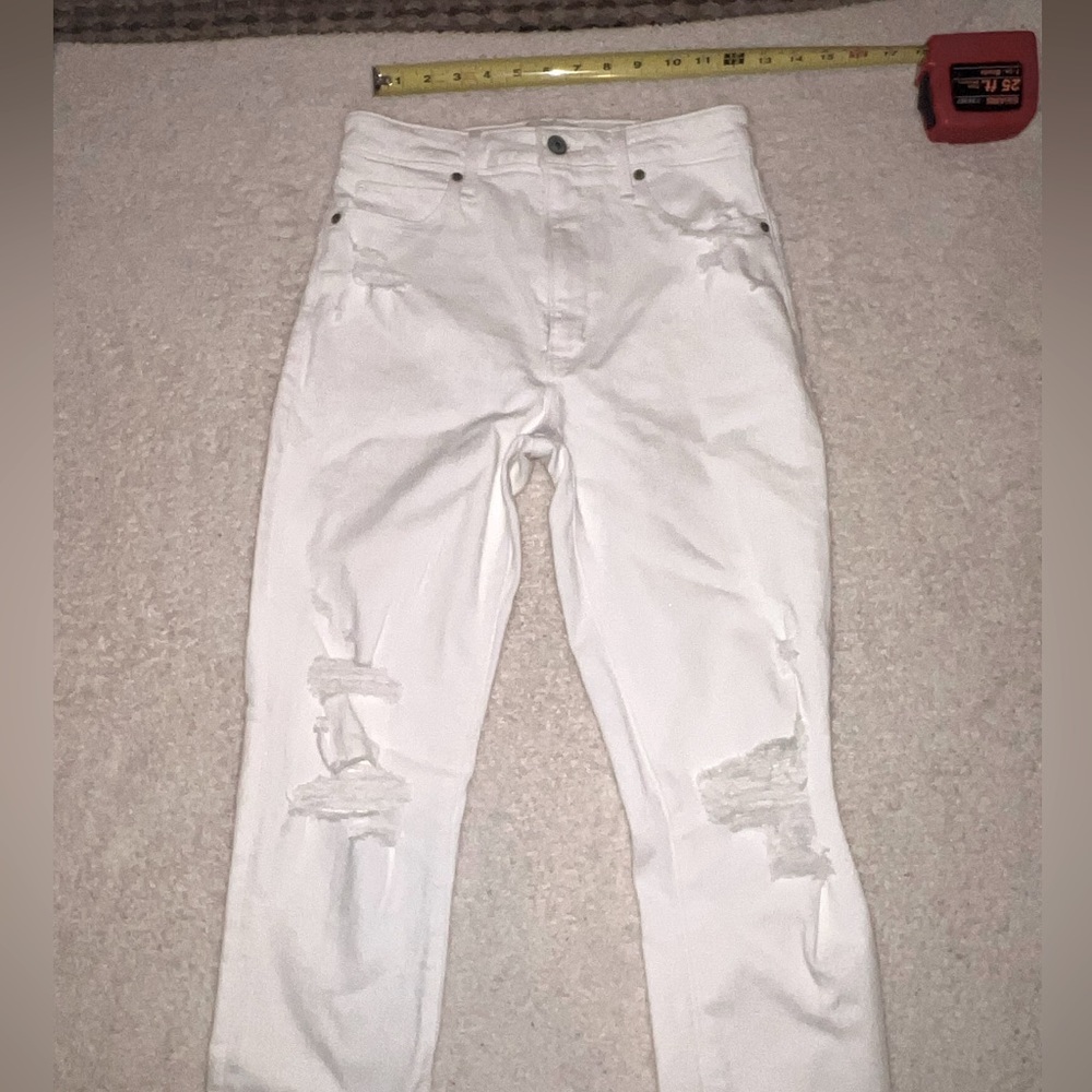 Abercrombie white skinny jeans